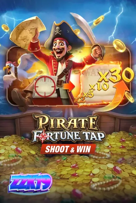 Pirate Fortune Tap गेम का समुद्री डाकू थीम वाला इंटरफेस